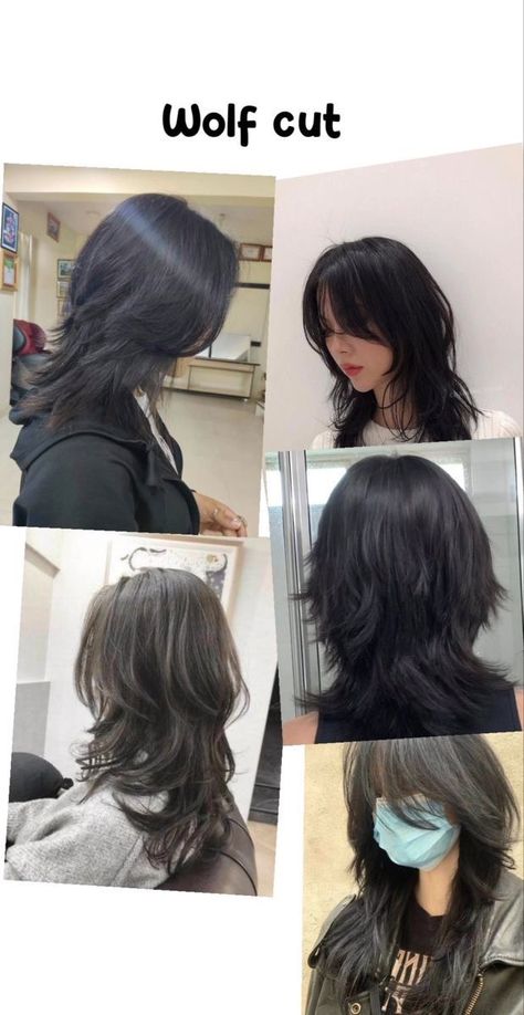 Medium Length Hair Wolfcut, Medium Length Haircut With Layers Wolfcut, Mid Wolf Cut, Korean Wolfcut, Mid Length Wolf Cut, Curtain Bangs Wolf Cut, Shaggy Long Hair, Wolfcut Hair Long, Haircuts For Long Hair With Layers