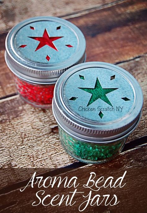 Whip up a set of Aroma Beads Scent Jars in seasonal fragrances perfect for holiday gift giving #DIYChristmasgift #easyDIYgift Unique Homemade Gifts, Homemade Air Freshener, Cheap Candles, Diy Air Freshener, Aromatherapy Jewelry, Aromatherapy Gifts, Aroma Beads, Natural Insect Repellant, Chicken Scratch