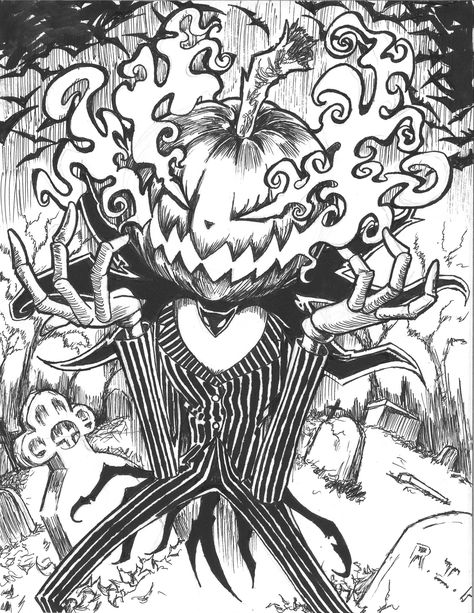 "Day #2 Inktober.  All hail the Pumpkin King.  Was challenged to ink something with a \"king\" theme." Jack Skellington Tattoo, Batman Painting, Sick Drawings, King Drawing, Halloween Coloring Sheets, Jack The Pumpkin King, Card Tattoo Designs, The Pumpkin King, King Tattoos