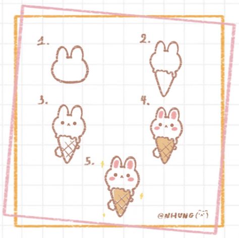 Cute Pastry Drawings, 귀여운 음식 그림, Easy Drawing Steps, Seni Dan Kraf, Little Doodles, Easy Doodles Drawings, Drawing Tutorial Easy, Cute Doodles Drawings, Kawaii Doodles