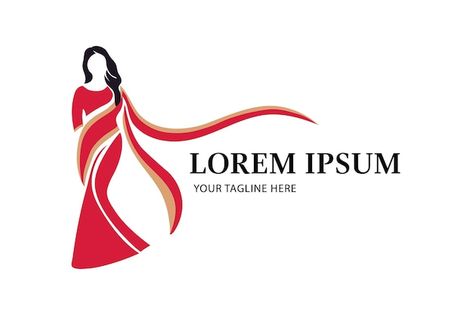 Saree logo design with women figure temp... | Premium Vector #Freepik #vector #bridal #wedding-makeup #bride-makeup #indian-bridal Saree Shop Logo, Saree Logo Design Ideas, Saree Logo Design, Fashion Boutique Logo, Red And White Saree, Logo Design Women, Figure Template, Bridal Logo, Shadi Card