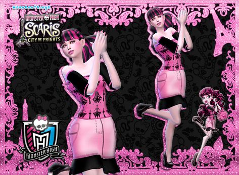 MH - Scaris Draculaura | Mooneonnature on Patreon Sims Halloween Costume, Sims Custom Content, Sims 4 Cheats, Sims Packs, Sims 4 Anime, Catty Noir, Sims 4 Dresses, Sims 4 Characters, Sims Four