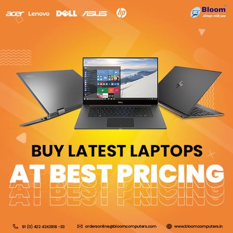 Searching for stylish and reliable laptops at the best pricing? In Bloom Computers, we have the latest laptop collections from leading brands. Buy online at bloomonline.in. #laptoponline #laptop #bloomcomputers #buylaptoponline #bloomonline. Computer Sales Poster, Computer Advertising Design, Laptop Flyer Design, Laptop Sales Flyer Design, Laptop Poster Design Ideas, Laptop Ads Design, Laptop Creative Ads, Computer Advertisement, Laptop Advertisement