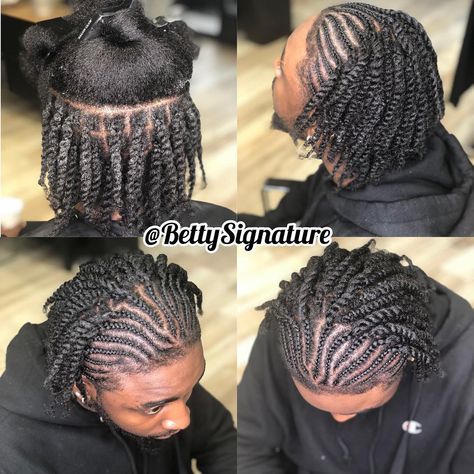 ✂️ B E T T Y S I G N A T U R E on Instagram: “Soft and Clean Twist 🤘🏽 . . . . #naturalhairstyles #hairsalon#hairstylist#hairstyles#nappyhair#twistout #longhair #mentwist…” Canerow Hairstyles, Afro Hair Twists, Black Men Hairstyles Twist, Men's Braids, Twist Hair Men, Hair Perms, Cornrow Braids Men, Hairstyles Twist, Man Hairstyle