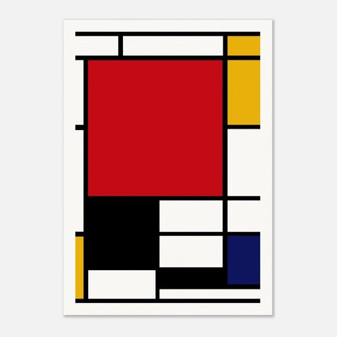 16434850-878d-42cf-b394-2db0a8d55d7c Piet Mondrian Artwork, Mondrian Composition, Mondrian Art, Modern Art Movements, Geometric Forms, Piet Mondrian, Straight Lines, Mural Art, Art Movement