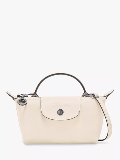 Longchamp Le Pliage Xtra XS Pouch, Ecru Longchamp Pouch, Clutch Pattern, Studded Handbag, Crossbody Clutch, Mini Crossbody, Bags Purses, Longchamp Le Pliage, Leather Mini, Cowhide Leather