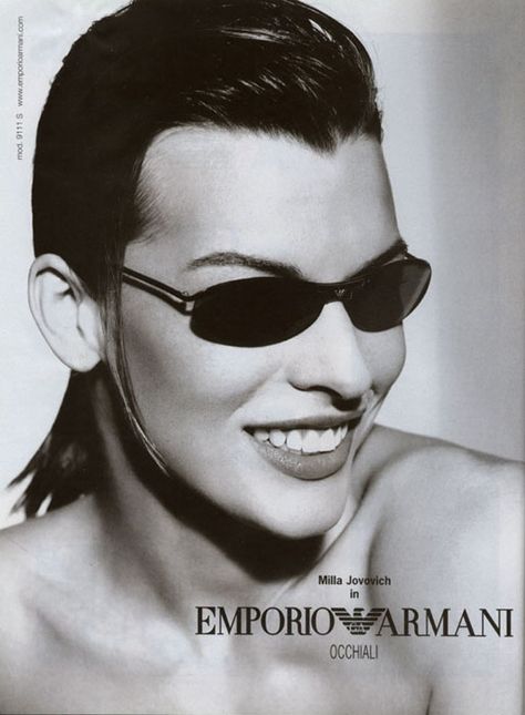 Sunglasses Ads, 90s Sunglasses, Peter Lindbergh, Milla Jovovich, Web Photos, New Glasses, The Gallery, Eyewear Sunglasses, Giorgio Armani