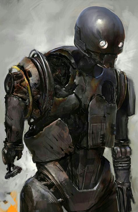 K-2SO DAMAGED IN BATTLE K2so Concept Art, Battle Robot Concept Art, Scrap Robot Concept Art, K2so Art, Battle Damage Art, Scary Robot, Horror Robot, Jack Bauer, Battle Robots