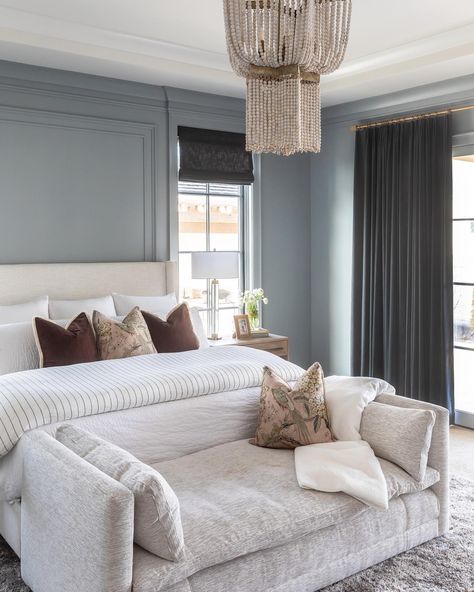 This color never fails me. Boothbay Gray is one of my favorite colors. #mastersuite #primarysuite #boothbaygray #bedroom #design… | Instagram Boothbay Gray, Garden 2023, Dreamy Decor, Bedroom With Sitting Area, Moody Bedroom, Transitional Bedroom, Primary Bedroom, Bedroom Refresh, Bedroom Designs