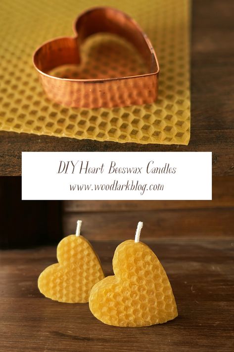 DIY Heart-Shaped Beeswax Cookie Cutter Candles – Woodlark Blog – Woodlark Blog Candle Making Recipes, Beeswax Candles Diy, Bee Candles, Heart Shaped Candles, Bee Wax Candles, Candle Making Wax, Valentine Candles, Candle Kits, Unique Candle Holders