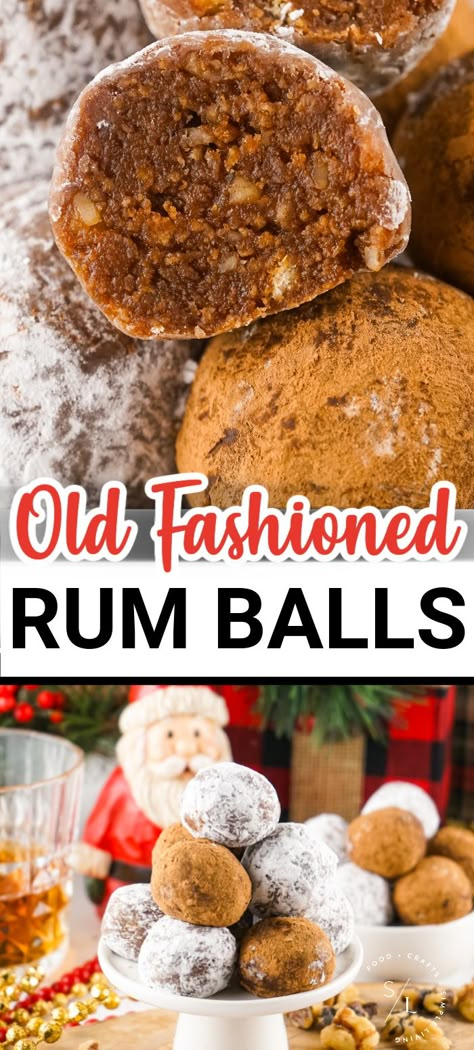 Old Fashioned Rum Balls Recipe Bacardi Rum Balls, Christmas Rum Balls Recipe, No Bake Rum Balls Recipe, Cherry Rum Balls, Chocolate Rum Balls Recipes, Rum Ball Recipe, Rumballs Recipe Easy Rum Balls, Run Balls Recipe, Rum Balls Recipe Traditional