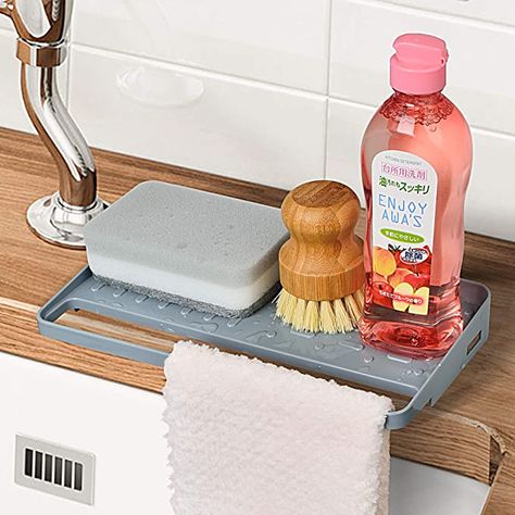 Kitchen Sink Soap Tray Ideas, Dish Rag Holder, Kitchen Sink Soap Tray, Kitchen Sink Sponge Holder, Kitchen Sink Soap, Sponge Holder Kitchen, Dish Sponge Holder, Sink Sponge Holder, Sink Tray