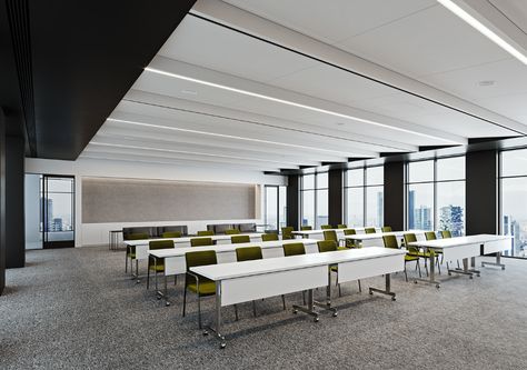 Office on Behance Meeting Hall, Multipurpose Hall, Luxury Office, Office Furniture Design, Function Room, Studio Room, Workplace Design, Interior Modern, Architecture Office