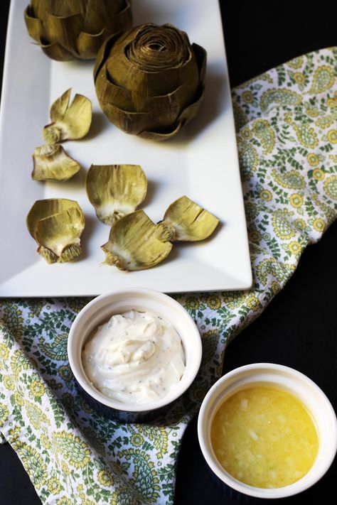 Dipping Sauce For Artichokes, Mayo Dip, Artichoke Sauce, Artichoke Recipes, Lemon Butter Sauce, Dipping Sauces, Artichoke Dip, Lemon Butter, Herb Butter