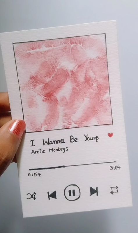 Spotify Valentines Card, Spotify Valentines Gift, Kiss Cards For Boyfriend, Card Ideas For Crush, Things To Do With Notecards, Crafts To Make For Your Girlfriend, Easy Thank You Cards Diy, Spotify Card Ideas, Easy Handmade Gifts For Boyfriend