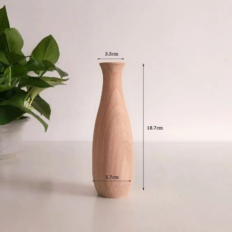 Nordic Minimalist Solid Wooden Flower Vase and Home Ornament - J005 Vase Cristal, Cabinet Bedroom, Vase Noir, Elegant Vases, Nordic Minimalism, Wine Cabinet, Wooden Vase, Wooden Flowers, Seasonal Home Decor