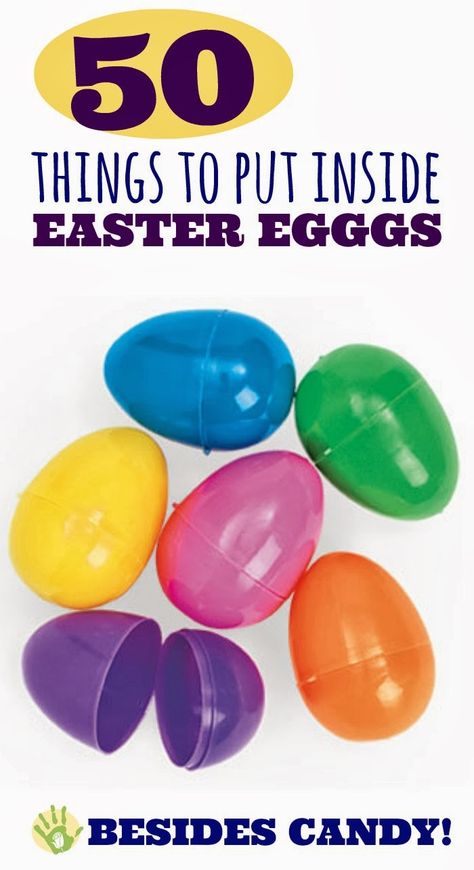 50 things to hide in Easter eggs BESIDES CANDY! So many fun ideas! What To Put Inside Easter Eggs, Oster Dekor, Egg Fillers, Candy Easter Basket, Easter Egg Fillers, Candy Egg, Basket Crafts, Easter Goodies, Easter Traditions