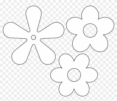 Free Flower Clipart, 5 Petal Flower, Five Petal Flower, Simple Flower Drawing, Flower Icon, Flower Silhouette, Flower Outline, Transparent Flowers, Flower Icons