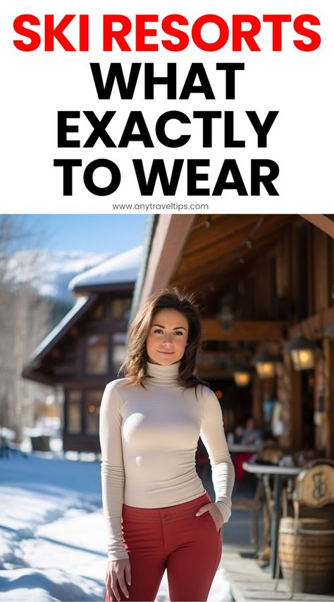 What exactly to pack for your next ski trip this winter or spring: What to wear in ski towns or resorts. Outfit tips, layering tips, and essential fashion tips. Plus, 'what to wear' tips for the slope. For every ski resort: Whistler, Big Sky, Vail, Heavenly, Palisades Tahoe, Park City, Breckenridge, Aspen, and more.. Mountain Weekend Outfit Spring, Winter Ski Resort Outfit, What To Pack For A Ski Trip To Colorado, Packing For Skiing, What To Wear In Vail Colorado In Winter, What To Wear In Wyoming Winter, How To Pack For A Ski Trip, Vail Ski Outfits, Whistler Winter Outfits