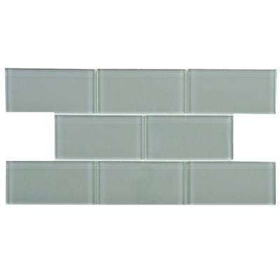 Tessera Subway Blue Smoke 3 in. x 6 in. Glass Wall Tile (1 sq. ft. / pack) Transitional Tile, Kitchen Planning, Best Floor Tiles, Glass Subway Tile, Merola Tile, Mosaic Wall Tiles, House Tiles, Glass Mosaic Tiles, Beautiful Tile