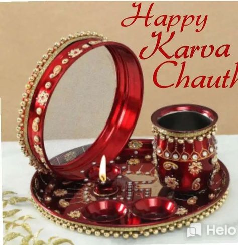 Puja Thali, Karva Chauth, Wedding Gift Pack, Baby Crafts, Gift Packs, Festival Decorations, Mirror Table, Snow Globes, Beautiful Design