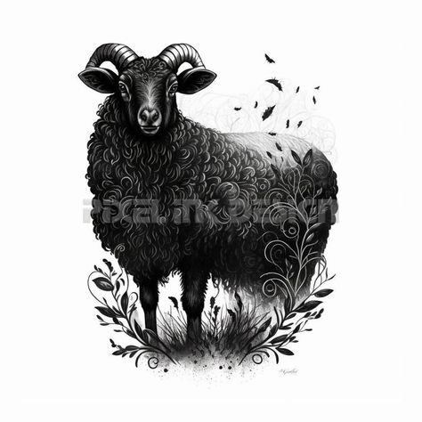 Black Sheep Tattoo Ideas, Sheep Tattoo Design, Black Sheep Art, Black Sheep Tattoo, Sheep Tattoo, Christ Tattoo, Background Printable, Fresh Tattoo, Vertical Images