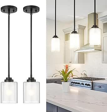 Matte Black Pendant Lights, Black Pendant Light Kitchen, Kitchen Island Farmhouse, Black Pendant Lights, Pendant Lights Kitchen Island, Lights Kitchen Island, Lighting For Dining Room, Island Farmhouse, Light Fixtures Farmhouse