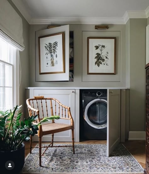 Hidden Laundry Rooms, Laundry Shoot, Laundry Nook, Hidden Laundry, Laundry Room Layouts, Modern Laundry Rooms, Laundry Ideas, Laundry Room Inspiration, Laundry Mudroom