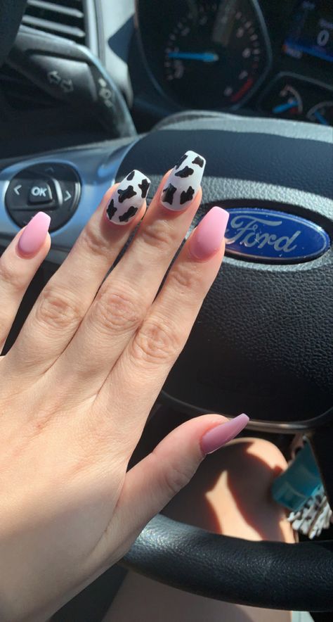 Glow In The Dark Cow Print Nails, Cow Print Pedicure, Cow Accent Nail, Light Pink Cow Print Nails, Pink Cowprint Nails, Pink Cow Print Nails, Western Style Nails, Preppy Cowgirl, Pink Toe Nails