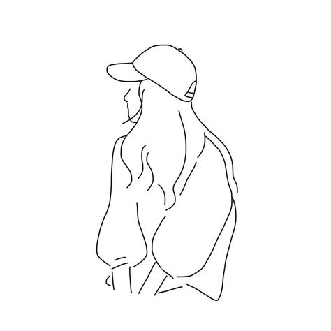 심플한 그림, Arte Doodle, Minimalist Drawing, Outline Art, Pencil Art Drawings, Art And Illustration, Minimal Art, Line Art Drawings, A Drawing