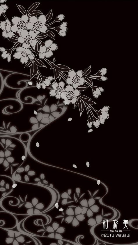 Tropical Fabric Prints, Mandala Wallpaper, Phone Background Patterns, Black Background Wallpaper, Background Drawing, Border Embroidery Designs, Japon Illustration, Textile Pattern Design, Kimono Pattern