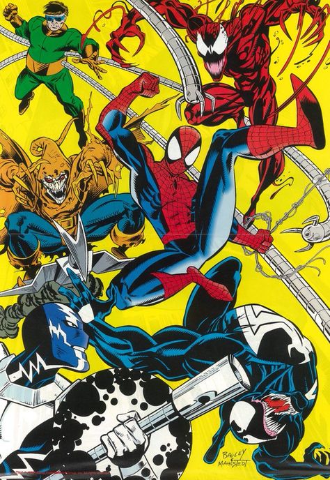 Spidey on Twitter: "Spidey is in the midst of villainous chaos by Bagley & Mahstedt! https://t.co/Px5WaASr9J" / Twitter Hobgoblin Marvel, Carnage Venom, Marvel Animated, Comics Poster, Dr Octopus, Spiderman Comic Art, Mark Bagley, Image Spiderman, Comic Tattoo