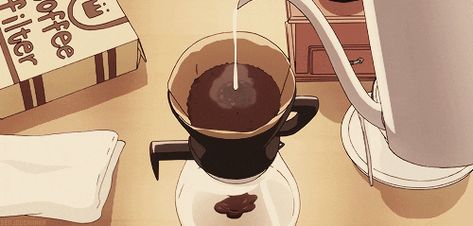 Student Animation, Studying Gif, Gif Café, Anime Coffee, The Garden Of Words, Casa Anime, Gif Background, Coffee Gif, Coffee Shop Aesthetic