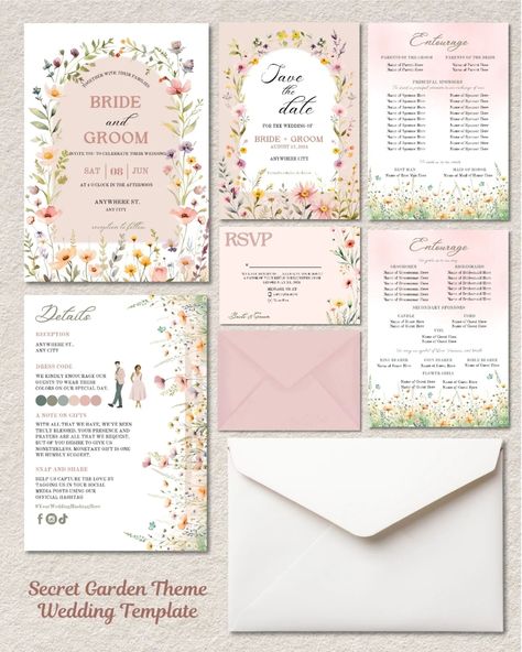 Unlock the magic of love with our enchanting Secret Garden themed wedding invitations. Let nature's beauty set the tone for your special day! #weddinginvitationdesign #weddinginvite #weddings #weddingph #wedding2025 #wedding2024 #weddingtheme #weddinginvitation #weddingideas #invitation #invitationdesign #invitationtemplate #invitationlayout #secretgarden #wildflowers #springwedding Garden Themed Wedding, Invitation Layout, Themed Wedding Invitations, Wedding Invitation Design, Themed Wedding, Beauty Sets, Your Special, Spring Wedding, Nature Beauty