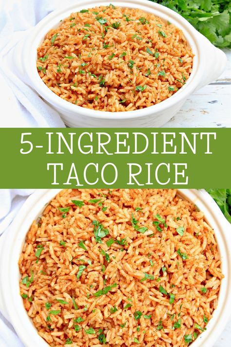 Easy Taco Rice Recipe, Taco Side Dishes, Taco Rice, Rice Side Dish Recipes, Mexican Rice Recipes, Mexican Side Dishes, Rice Side Dishes, Mexican Rice, Homemade Tacos