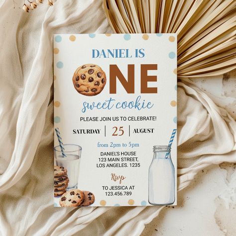 And Milk Boy Cookies | Zazzle Milk And Cookies First Birthday, Cookies First Birthday, Cookie Birthday Party, Cookies Theme, Twin First Birthday, Birthday Themes For Boys, Milk And Cookies, Chocolate Covered Oreo, First Birthday Party Themes