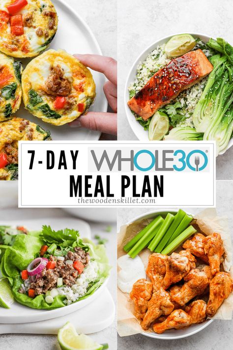 7 Day Whole30 Weekly Meal Plan - a weeks worth of healthy, Whole30 meal options for you! #whole30recipes #whole30mealplans #healthymealplans #healthyrecipes Veggie Egg Cups, Wooden Skillet, Chili Dinner, Whole30 Meals, Short Ribs Slow Cooker, Whole30 Dinner, Whole 30 Meal Plan, Whole30 Dinner Recipes, Sweet Potato Toast