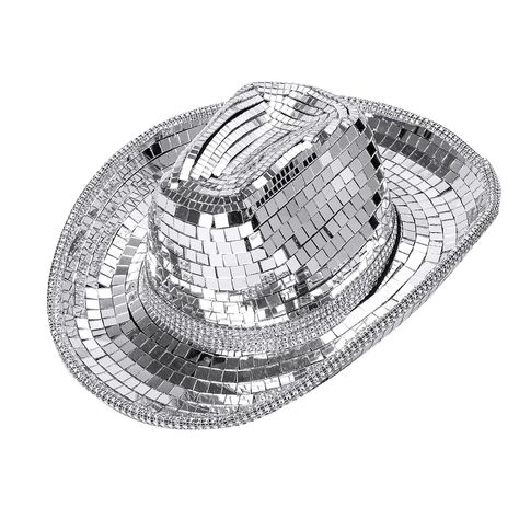 PRICES MAY VARY. 【DISCO BALL COWBOY HAT】 Each hat is custom-made by hand, feel the beauty of hand-made craftsmanship, and have a unique disco ball baseball cap that is sure to dazzle everyone who sees it. 【SHINY COWBOY HATS】Disco cowboy hat is made of thickened eva material, which is durable, not easy to break, and very strong. So you can dance the night away without worrying about your hat falling off. 【UNIVERSAL SIZE】13.58×12.4×4.9 inches, sparkly cowboy hat is not only perfect for disco outfi Bedazzled Cowboy Hat, Disco Ball Cowboy Hat, Disco Cowboy Hat, Cow Boy Hat, Disco Cowboy, Sombrero Cowboy, Pony Club, Party Music, Aesthetic Fits