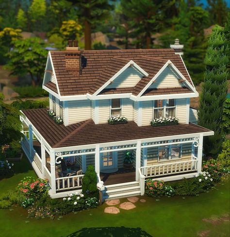 Sims 4 Four Bedroom House, Sims 4 Farmhouse Floor Plans, Sims 4 Cottage House Plans, Sims 4 2 Bedroom House, Small Sims 4 Houses, Sims 4 Cottage Floor Plans, Sim4 House, Sims4 Builds, Cute Sims 4 Houses