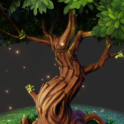 Stylized Tree Concept Art, Stylized Tree 3d, Stylized Diorama, Foliage Reference, Tree Stylized, Blender Artwork, Stylized Plants, Stylized Foliage, Cube Model