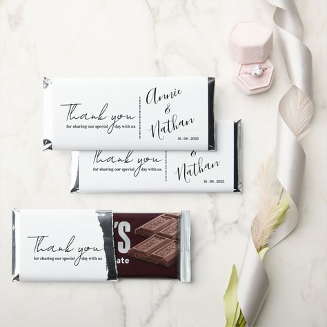 Candy Bar Wedding, Hershey Chocolate Bar, Chocolate Wedding Favors, Chocolate Wedding, Elegant Modern Wedding, Candy Wedding Favors, Ocean Wedding, Hershey Bar, Custom Napkins