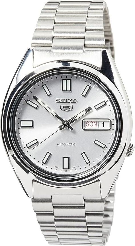 Amazon.com: Seiko Men's SNXS73K 5 Stainless Steel Siver Dial Watch : Seiko: Clothing, Shoes & Jewelry Seiko 5 Automatic, Seiko Automatic, Classy Watch, Seiko Men, Affordable Watches, Men's Vintage Watch, Seiko 5, Automatic Watches For Men, Seiko Watches