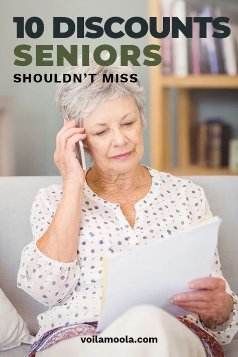 10 Discounts Seniors Shouldn't Miss • Voila Moola Baileys Tiramisu, Senior Citizen Discounts, Retirement Activities, Retirement Advice, Senior Discounts, Senior Activities, Money Savers, Social Security Benefits, Senior Health