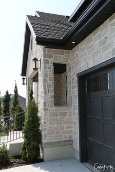 Solid stone exterior. Exterior home trends Grey Wash Exterior Brick, Slurried Stone Exterior, Stone Ideas For Front Of House, Light Brown Home Exterior, Stucco With Stone Exterior, Stone Bottom Of House, Stone Stucco House Exterior, House Stone Exterior Ideas, Stone On Front Of House