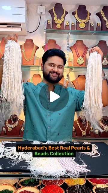 Dixit Kandre on Instagram: "Hyderabad’s Best Real Peals & Beads Collection🔥  📍 Siri Bhanu Collections, Nizampet  ✅ Huge range of pearls & beads available in all ranges & colou ✅ You can customise your own jewellery design at your required budget ✅ Their have certified real pearl collection ✅ Best quality pearls and beads you get here for sure ✅ They also have great collection of 1 gram jewellery ✅ Don’t miss their necklace & vaddanam collection  Follow @tindam_baa & @siribhanu_collections and SHOW THIS REEL to get 20% off on your Jewellery  Follow @tindam_baa for more such amazing content  #style #fashion #pearls #pearl #handmadejewelry #jewelry #beads #jewelrydesigner #jewelryaddict #hyderabad #jewelrydesign #jewelrygram #jewellery #jewellerylover #wholesale #necklace #shop #shoplocal # Real Pearl Jewellery, Beads Collection, Real Pearl Necklace, Handmade Fashion Jewelry, Necklace Shop, Pearl Collection, Jewelry Beads, Real Pearls, Jewelry Design Necklace