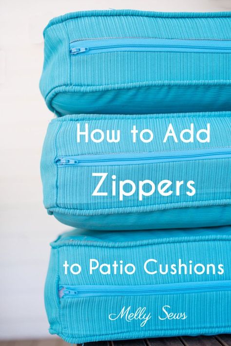 How to add a zipper to make a Cushion Cover with a Zipper - Melly Sews Making Cushions Covers, Making Seat Cushions, Bench Pillows Diy, Sew Cushion Covers, Diy Couch Cushions, Fix Zipper, Sewing Zippers, Zippered Pillow Cover, Cushion Making