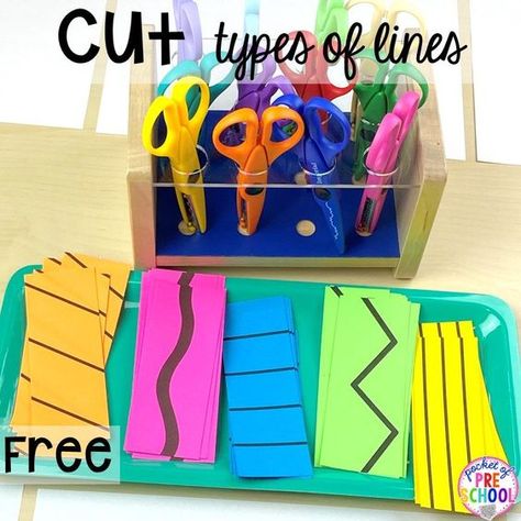 Preschool Basic Skills Activities, Centers Ideas For Preschool, Pre Literacy Activities Preschool, Pre K Hands On Activities, Lines Kindergarten Activities, Active Me Preschool Activities, No Prep Kindergarten Activities, Quick Preschool Activities, Friend Art Preschool