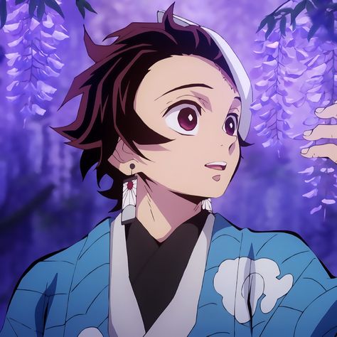 Demon Slayer Characters, Kamado Tanjiro, Kimetsu No Yaiba, Follow For More, Demon Slayer, Avatar, Purple, Anime