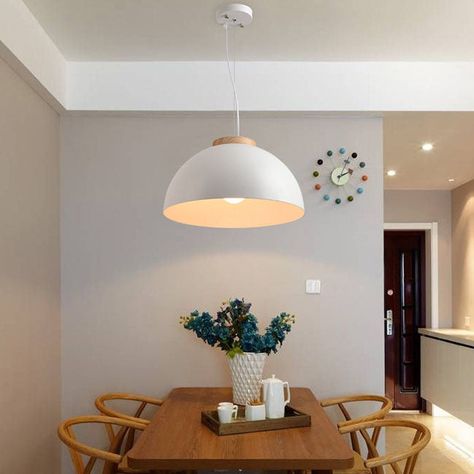 Nordic Dining Room, Dining Light, Iron Pendant Light, Suspension Lighting, Metal Lampshade, Round Pendant Light, Modern Led Ceiling Lights, Metal Pendant Lamps, Dome Pendant Lighting