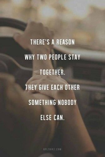 There's a reason why two people stay together. They give each other something nobody else can. Inspirerende Ord, Fina Ord, Anniversary Quotes, Jairzinho, Love And Marriage, Two People, The Words, Great Quotes, Beautiful Words